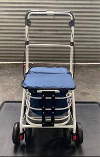 Shopping Trolley with Seat, Trolley, Cart, Navy