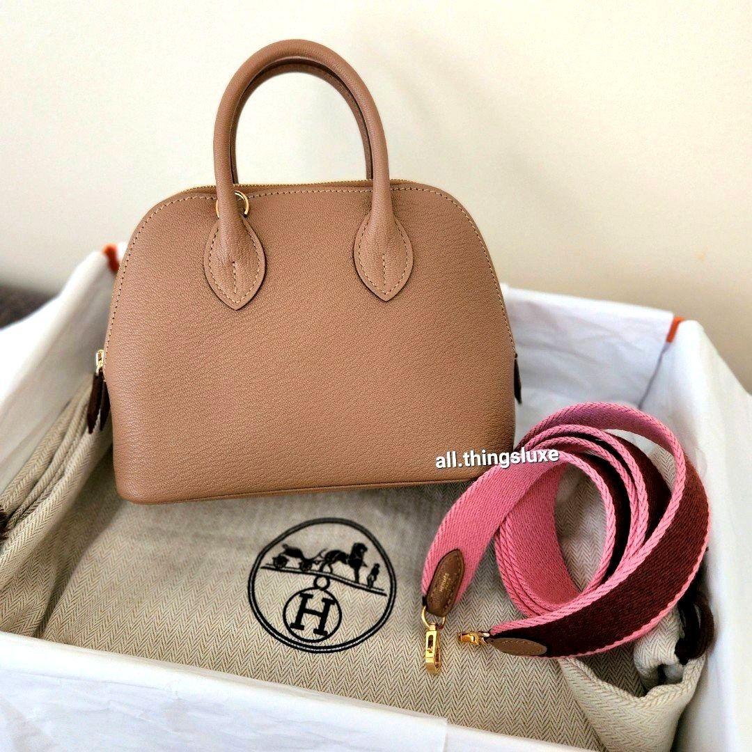 HERMES Bolide 1923 Size Mini Evercolor Rose Azalee