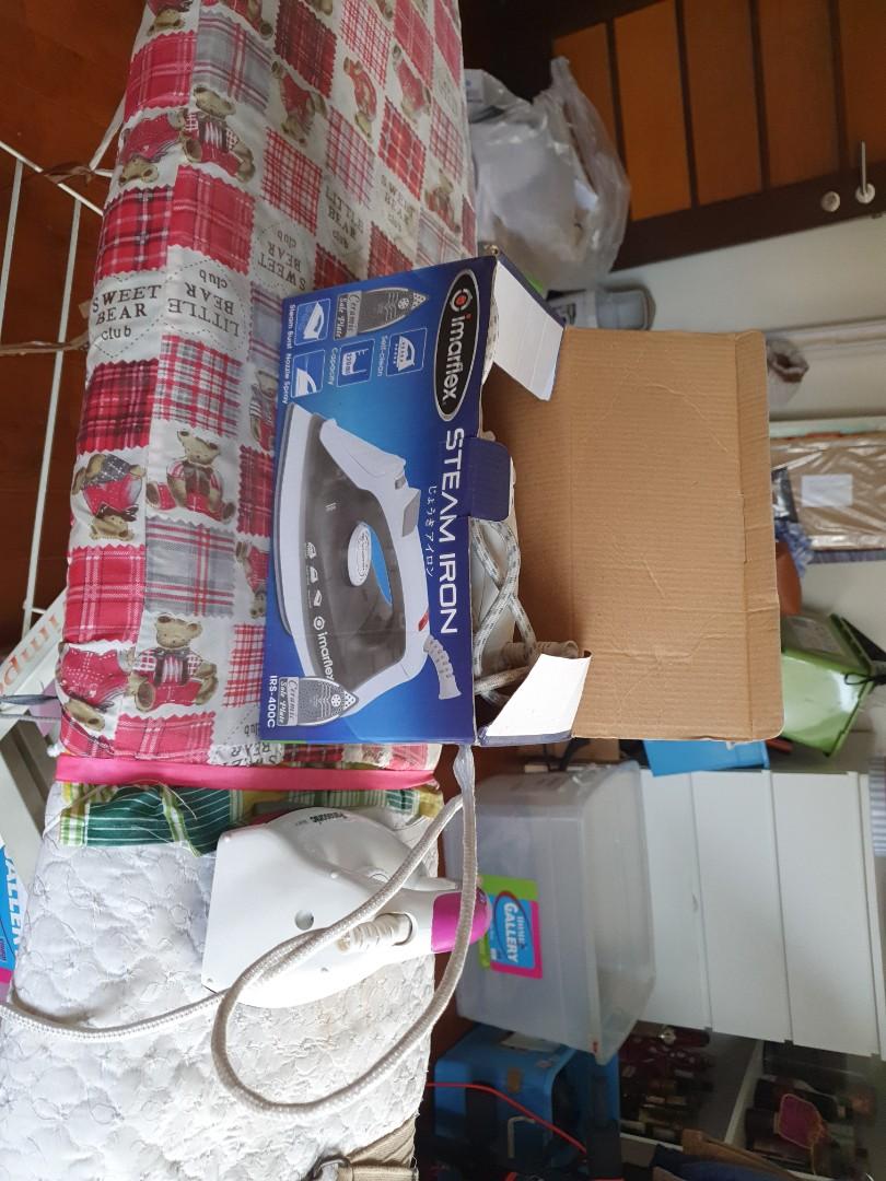 Used ironing board plus iron, Furniture & Home Living, Cleaning & Homecare Supplies, Ironing