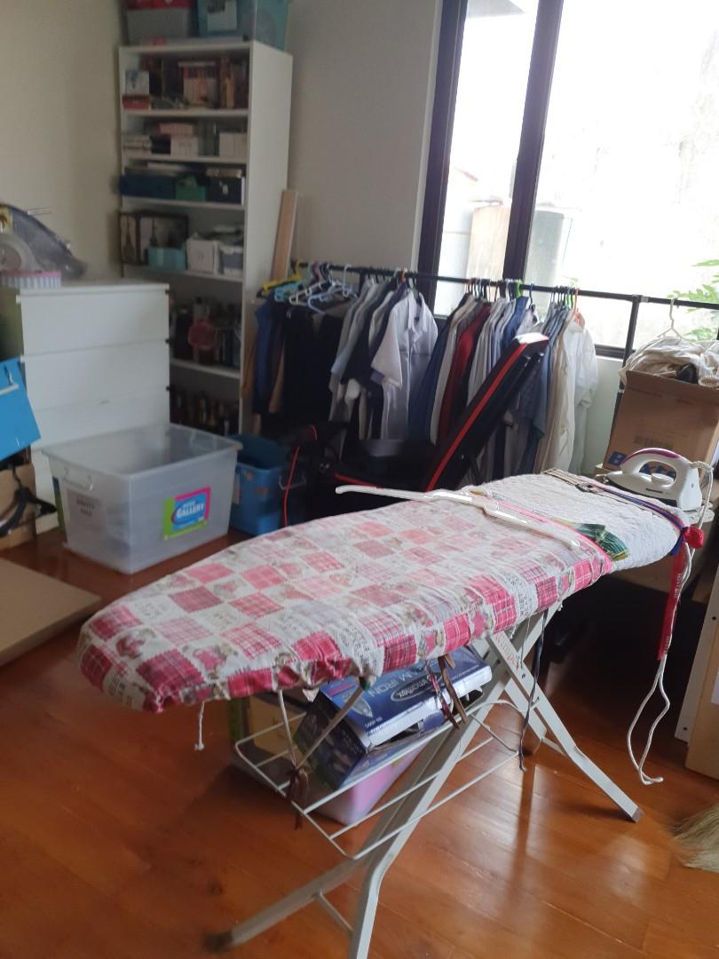 Used ironing board plus iron, Furniture & Home Living, Cleaning & Homecare Supplies, Ironing