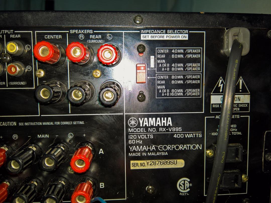 Yamaha RX-V995 AV receiver/amplifier, Audio, Soundbars, Speakers ...