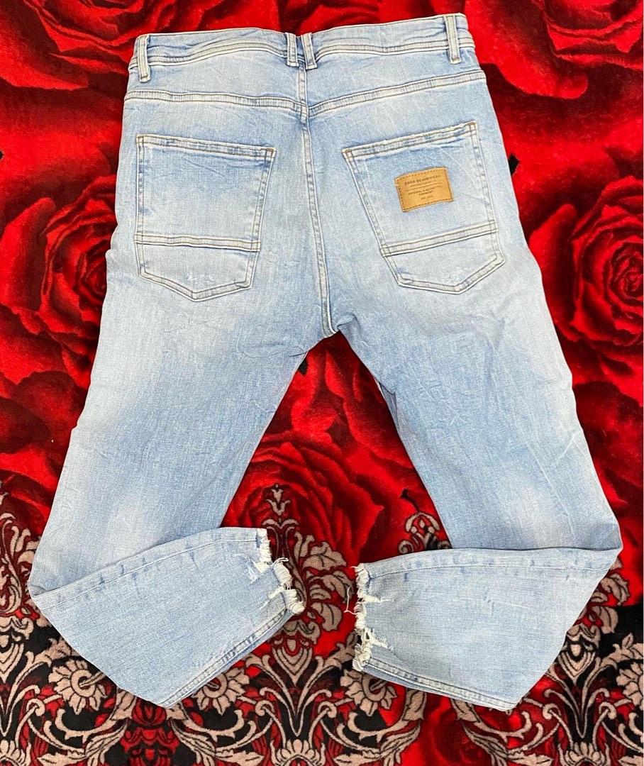 Zara Man Ripped Jeans, Fesyen Pria, Pakaian , Bawahan di Carousell