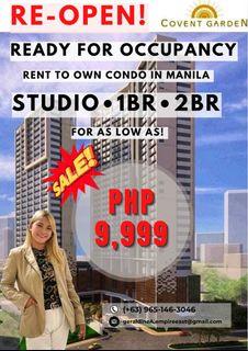 10K Monthly! Studio RFO Rent to own Manila Condo Investment in Sta. Mesa Manil Covent Garden nr UBELT LRT 2 V. Mapa Station SM Sta. Mesa San Juan Cubao Ortigas Mandaluyong