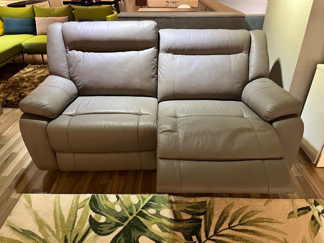 2 euro seater Half Leather recliner sofa, Furniture & Home Living