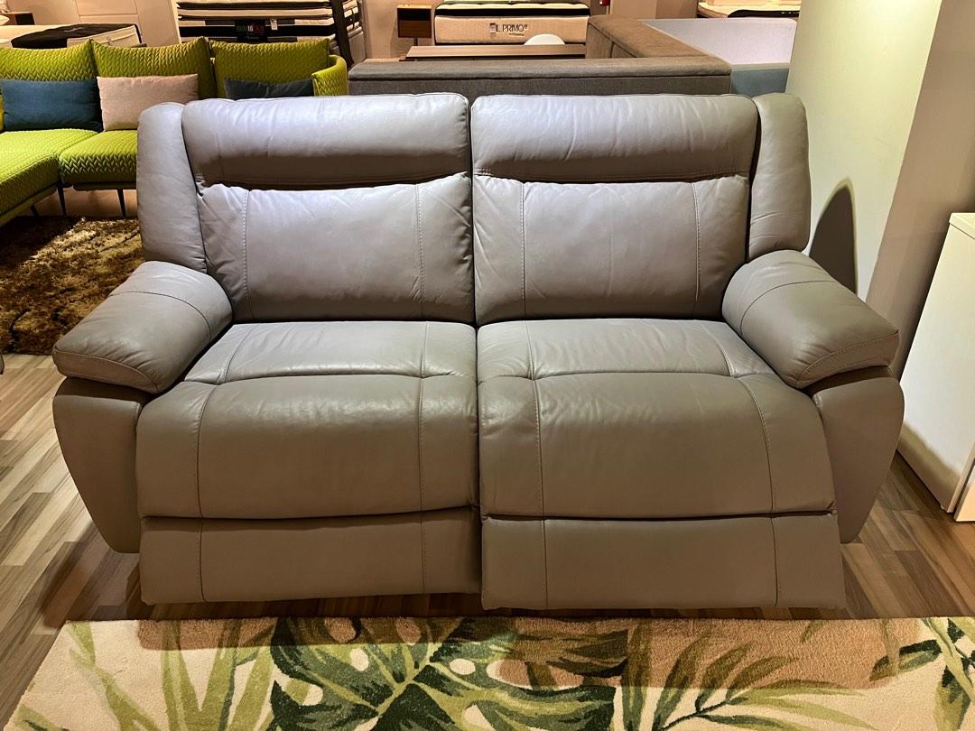2 euro seater Half Leather recliner sofa, Furniture & Home Living
