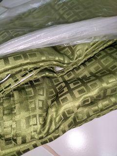 4 PCS. SILKY CURTAIN (GREEN) WITH RINGS