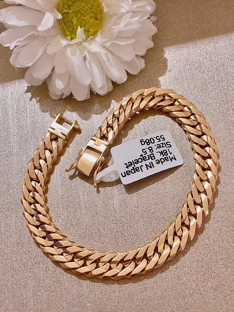 55.08grs 18K Japan Gold bracelet 8.5