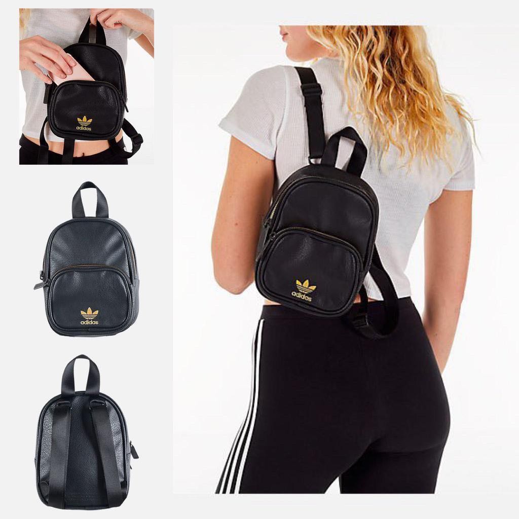 Adidas Originals Black Gold Mini Backpack Women s Fashion Bags