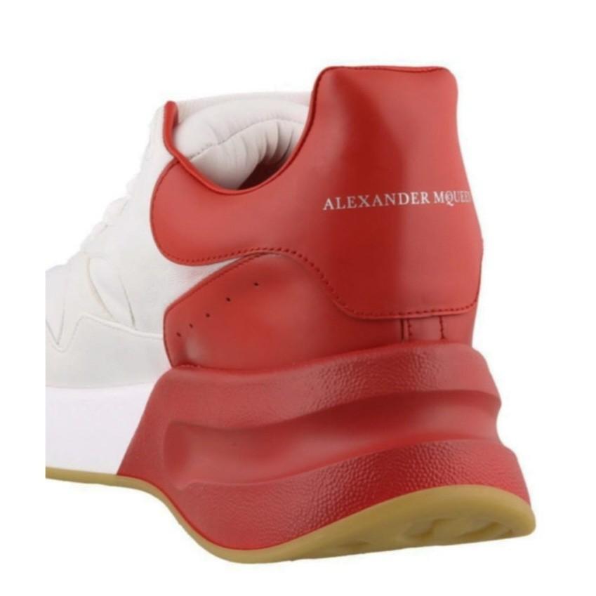 Red and white alexander top mcqueen sneakers