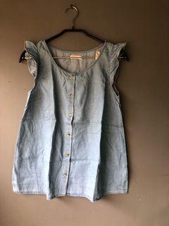 atasan denim  Earth red label