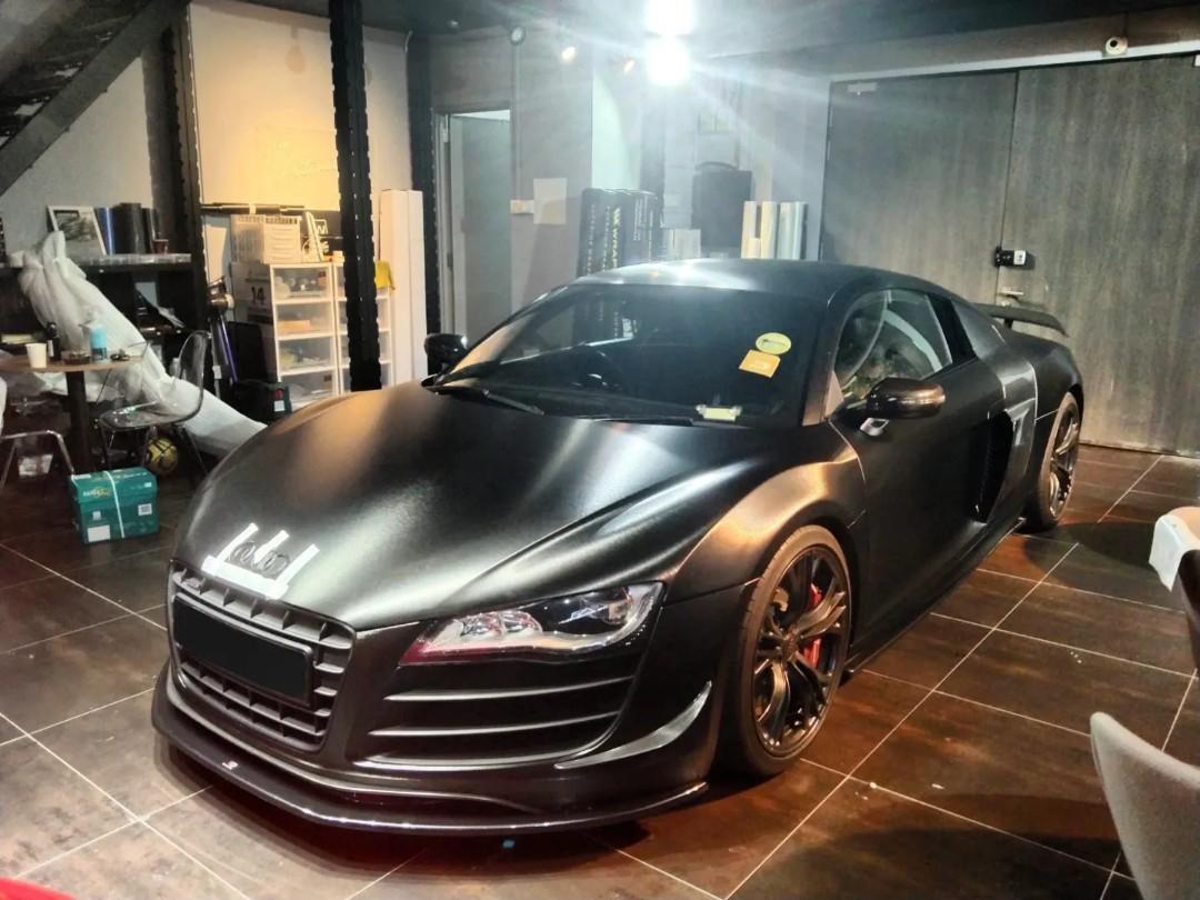 AUDI R8 FULL WRAP- BRUSHED BLACK, Car Accessories, Car Workshops ...