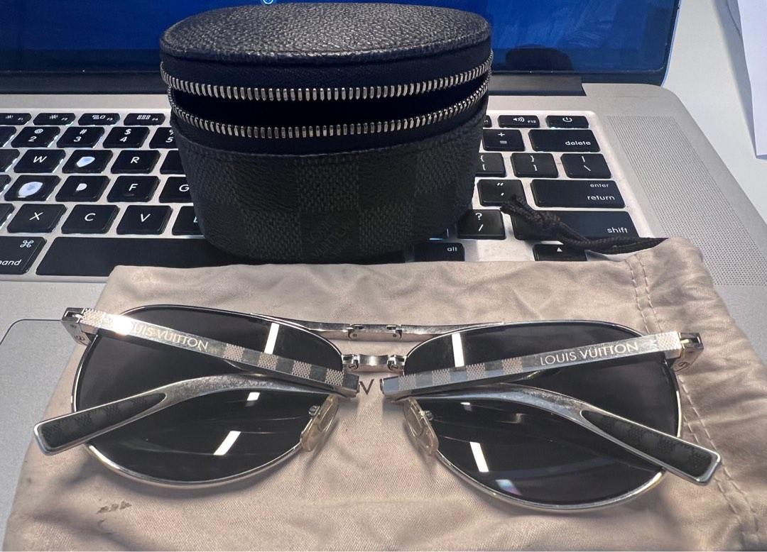 Authentic Louis Vuitton Sunglasses (Category: Luxury Accessories) located in Manila. Submitted by sotirio (Listing ID 1192083430, Image 2). Description: Authentic Foldable Louis Vuitton Damier Men’s Eyewear Comes with A pouch and Damier leather Case.