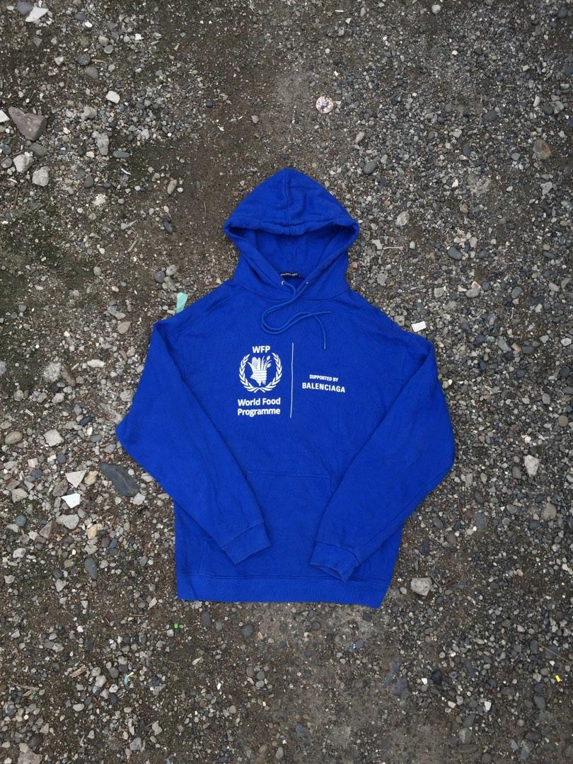 Balenciaga world food shop programme hoodie blue