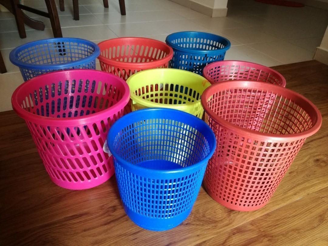 Basket garbage bin portable dustbin Tong Sampah Kapul all colors basket