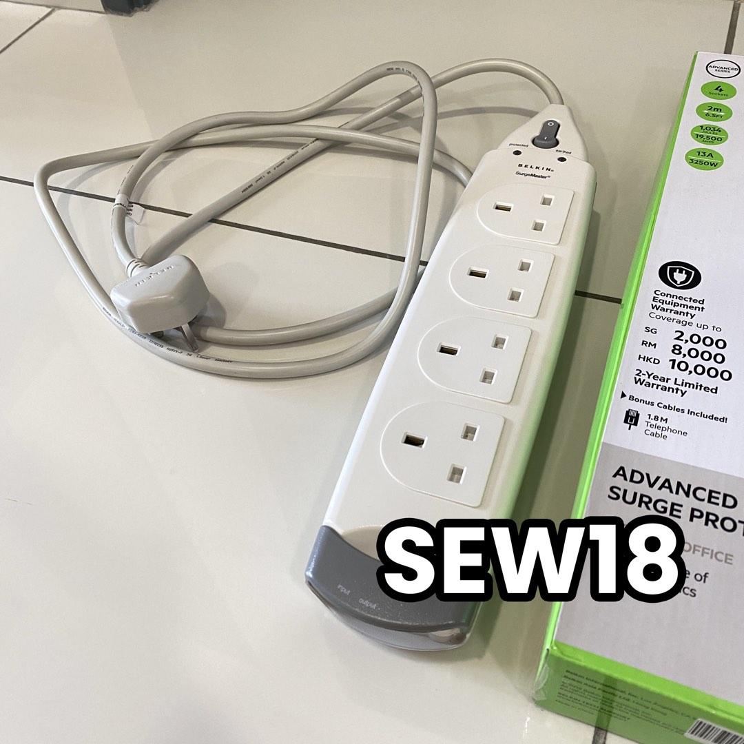 Belkin F9H410sa2M Home Series 4 Socket Surge Protector Way Ariel