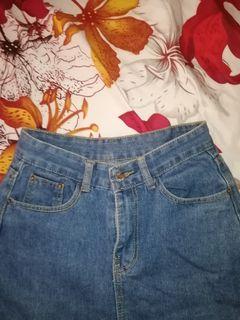 Blue Denim Wide Leg Straight Cut Jeans
