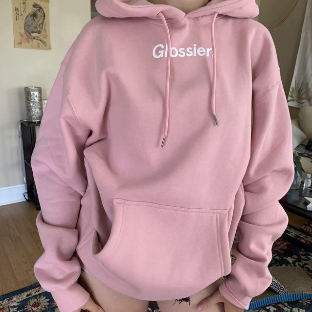 Glossier hoodie new arrivals pink
