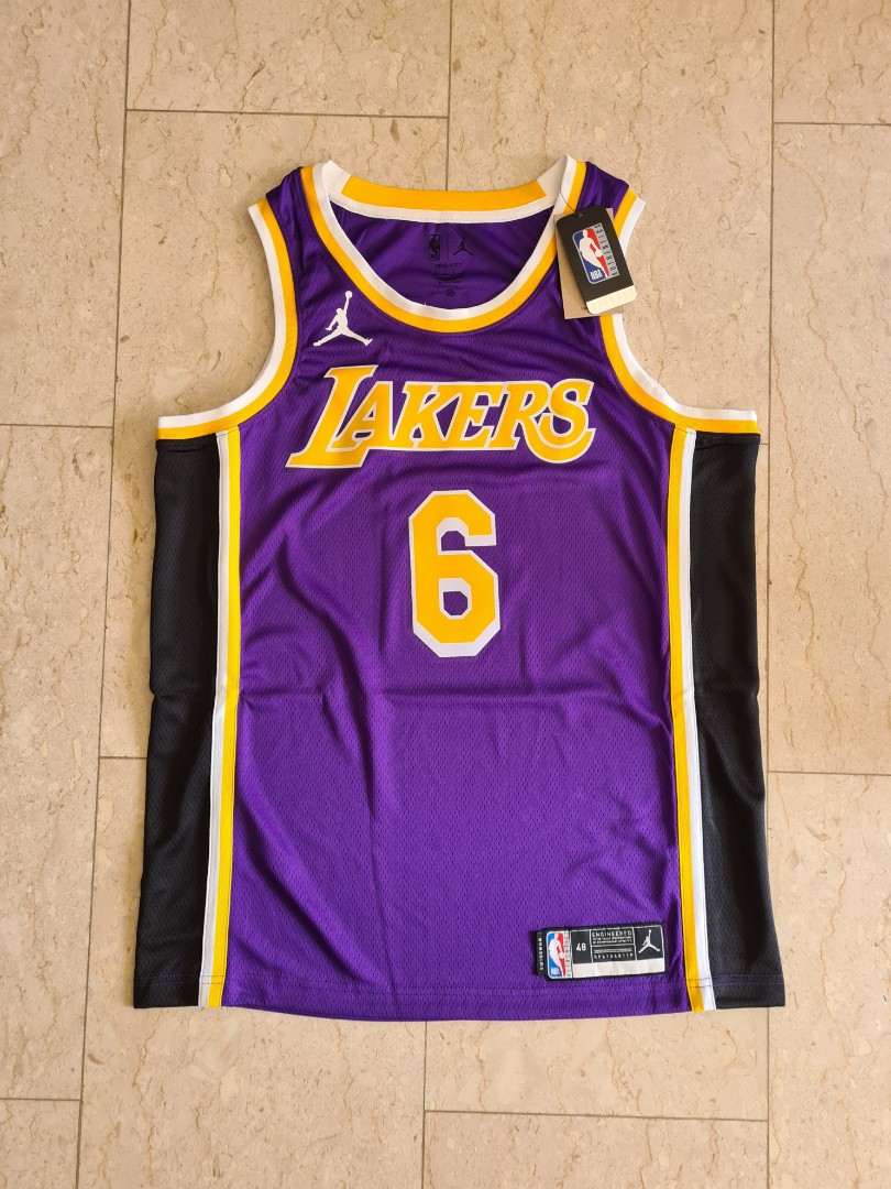 NIKE NBA Lebron James Lakers Jordan Authentic Statement Jersey SZ 44 M  Purple