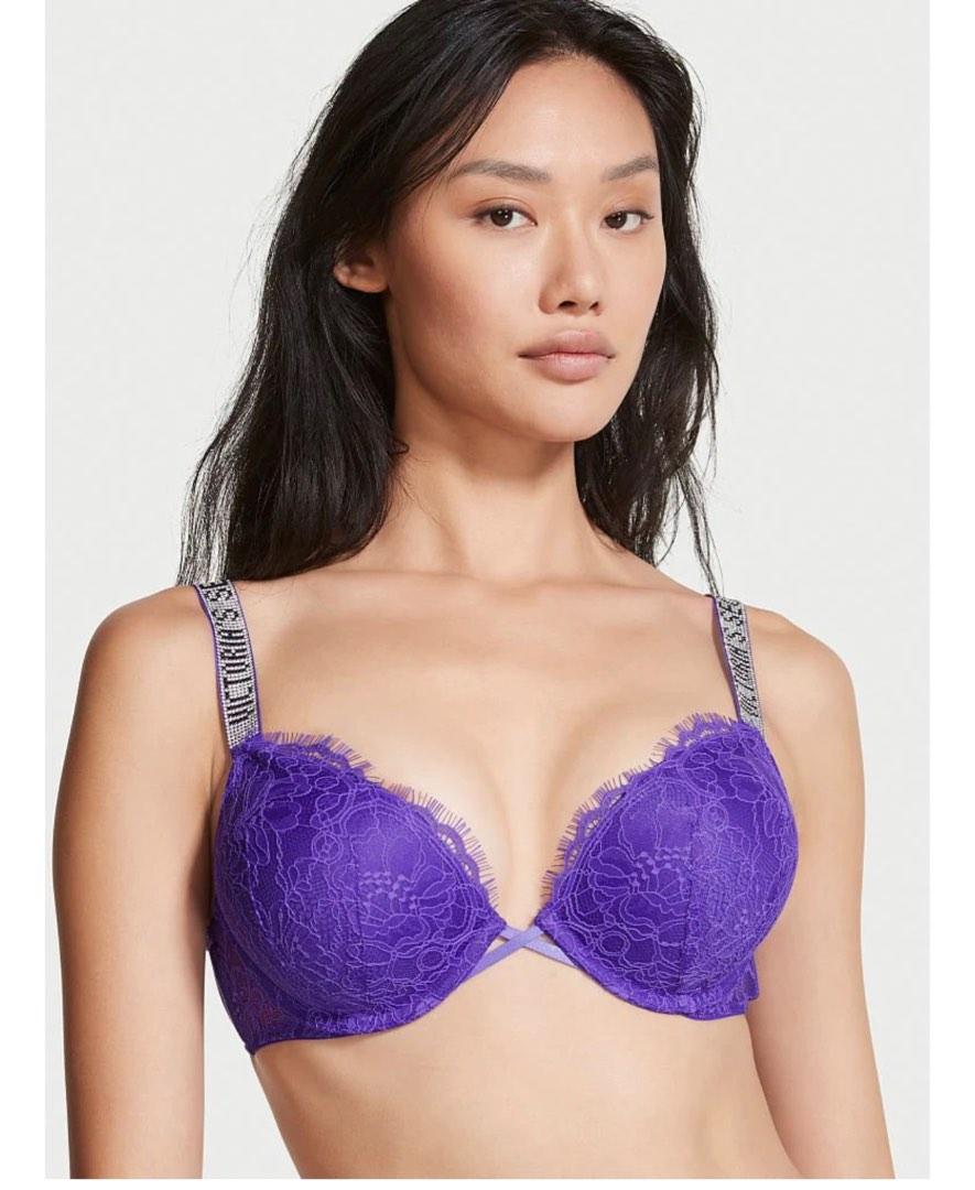Victoria's Secret, Intimates & Sleepwear, 36c Very Sexy Bombshell  Add2cups Lace Shine Strap Pushup Bra Lace Shine Strap