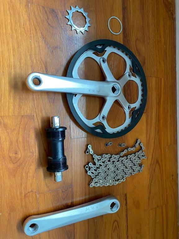 Brompton Original Crankset bb cog Chainring 50T Chain set, Sports