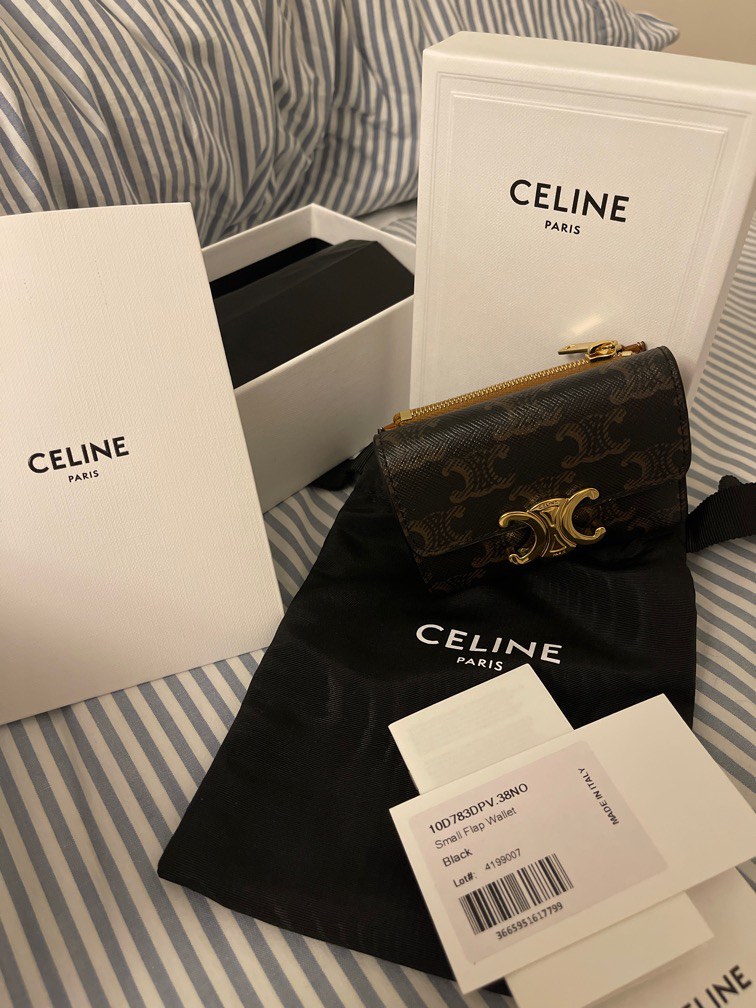Celine Compact Wallet Triomphe Canvas Tan Women s Fashion Bags Wallets Purses Pouches on Carousell