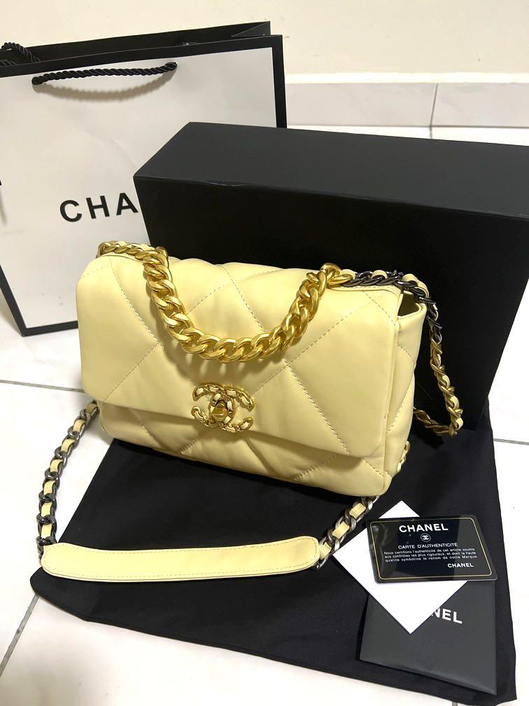 Chanel 19 - Soft Yellow, Luxury, Bags & Wallets on Carousell