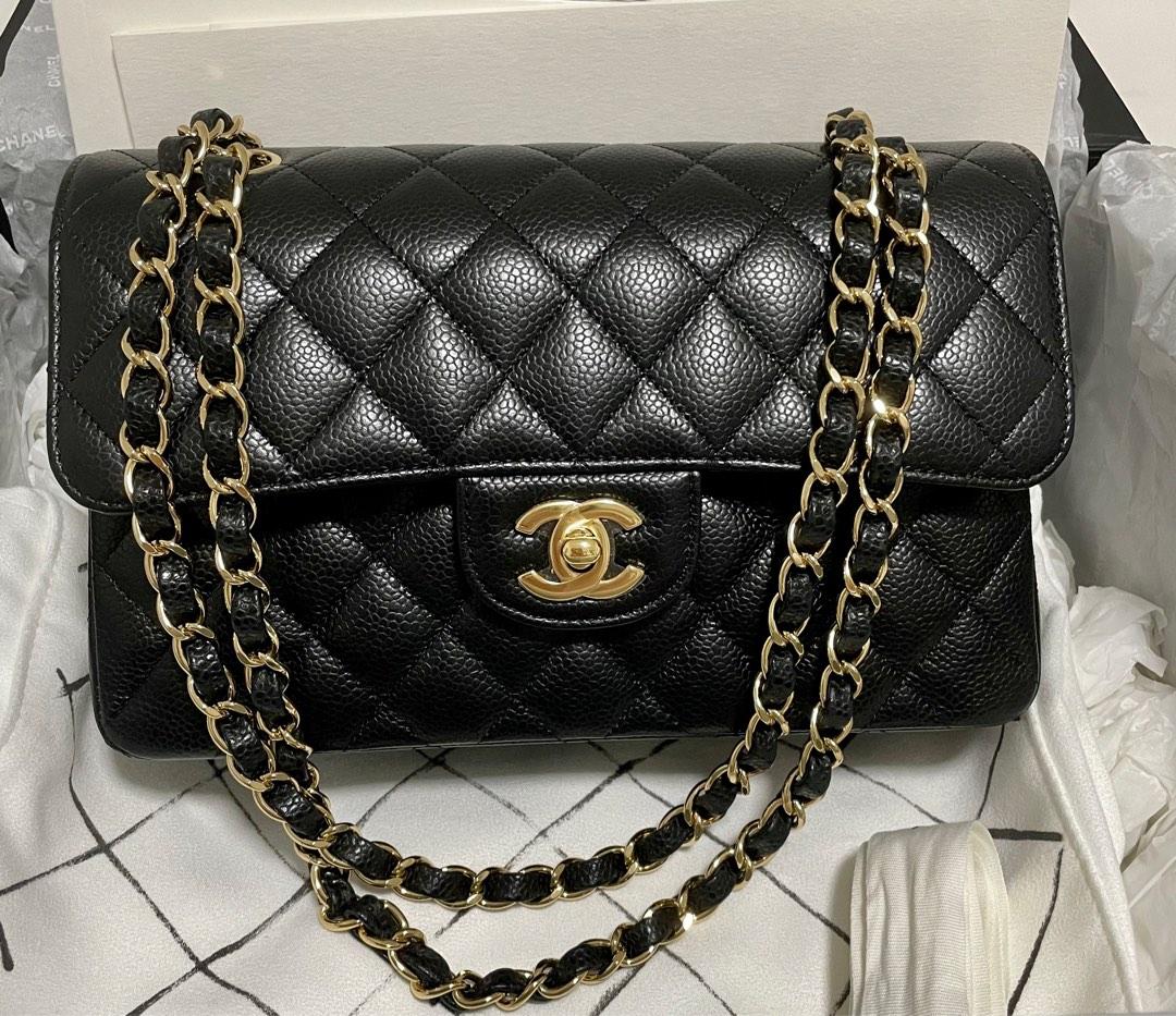 CHANEL Caviar Quilted Small Double Flap Beige 1294507