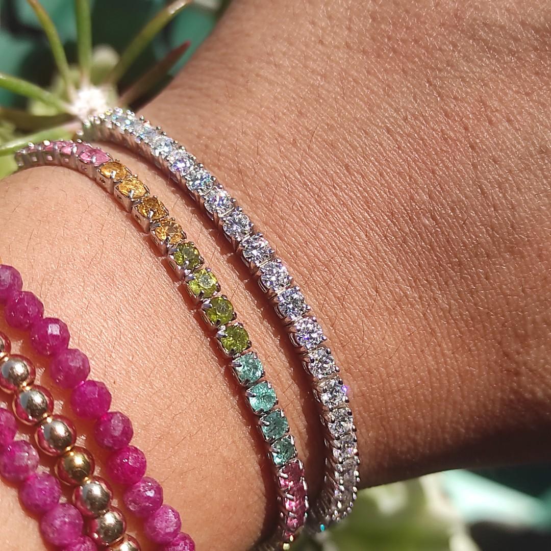Colorful Tourmaline Tennis Bracelet