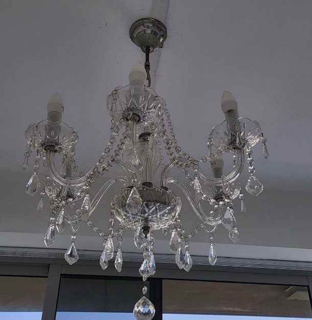 antique crystal ceiling light