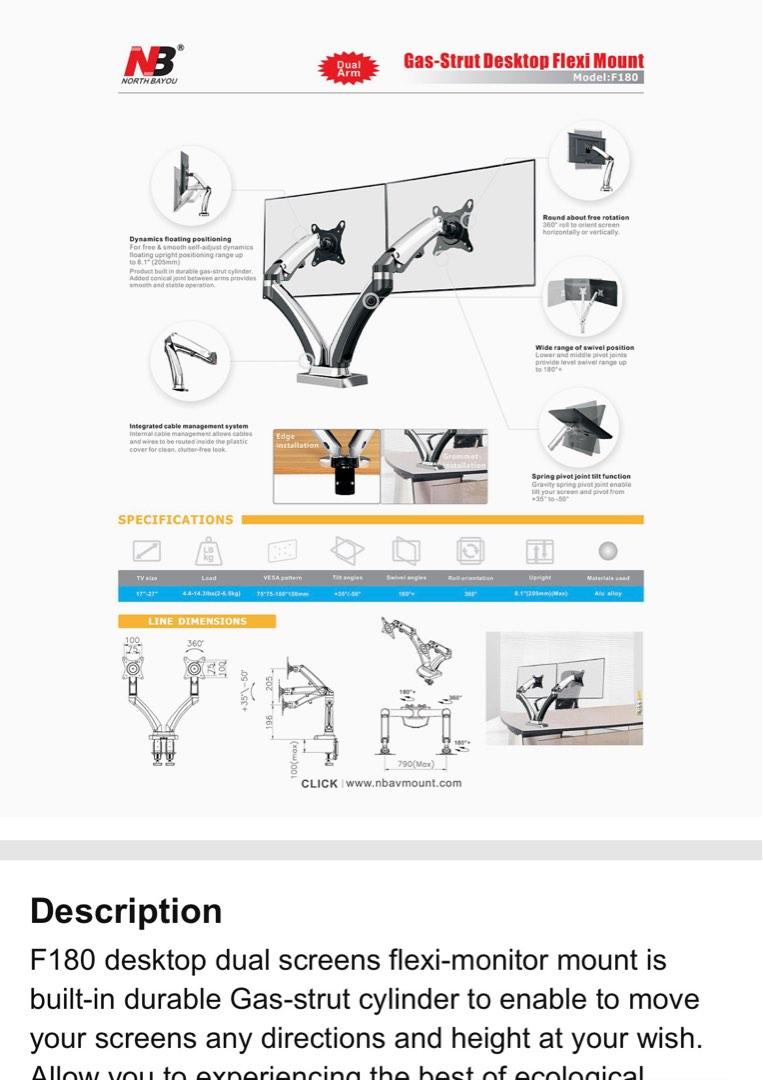 Dual screen flexi mount, TV & Home Appliances, Electrical, Adaptors