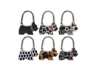 Fashionable Dog Fluffy Felt Folding Bag Purse Hanger Hook with Crystals