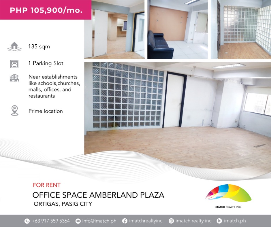 For Rent Pasig Office Space at Amberland Plaza Ortigas, Property