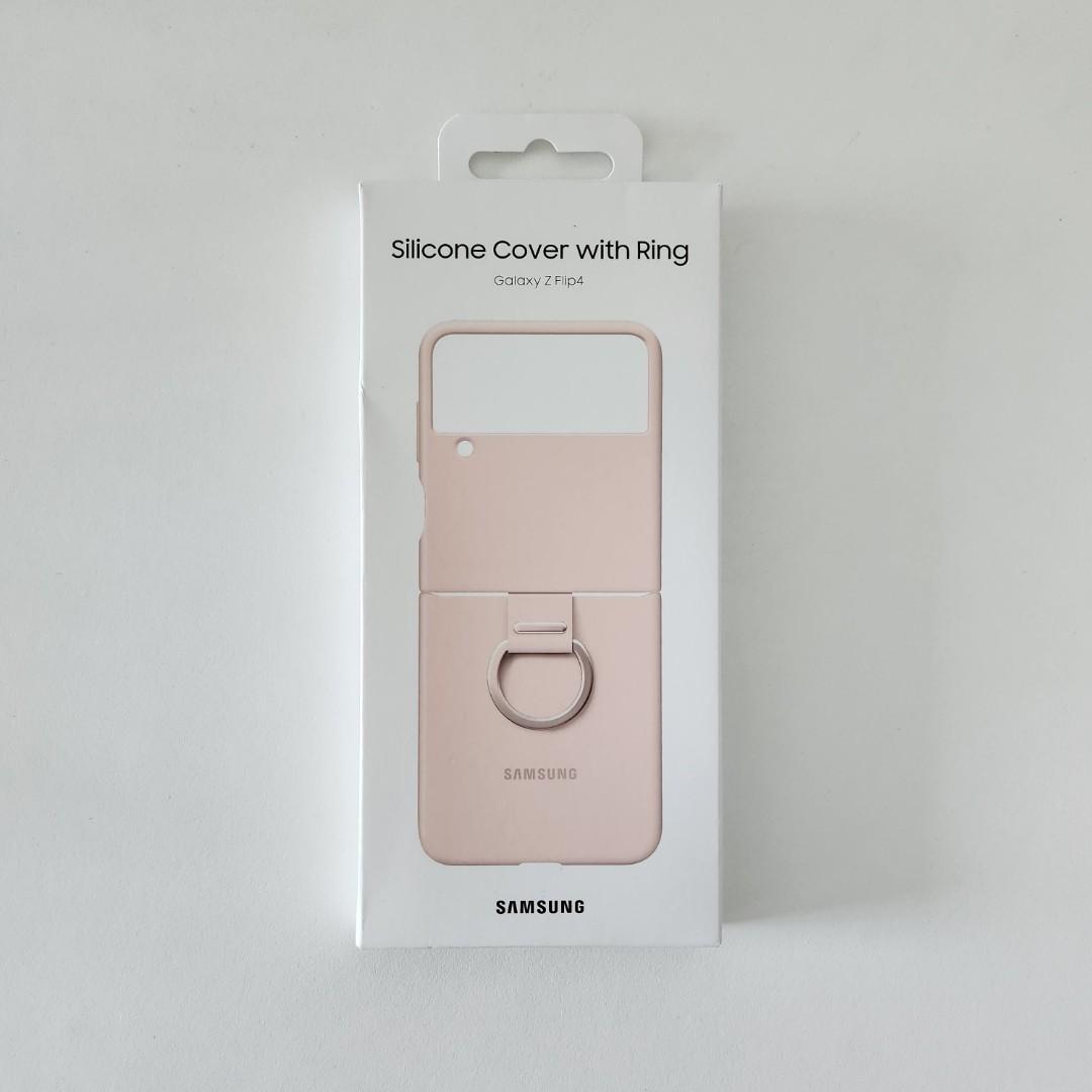 Galaxy Z Flip4 Silicone Cover with Ring Pink Mobile Accessories