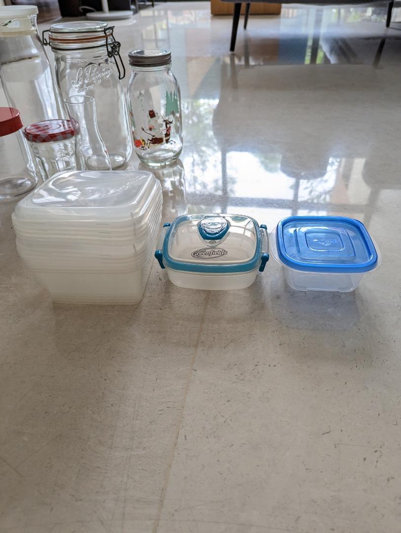 *FREE* Glass / Plastic Containers + Water Jug, Furniture & Home Living