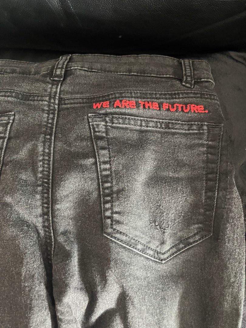 H M girls jeans leggings black super stretch skinny fit size 8 9