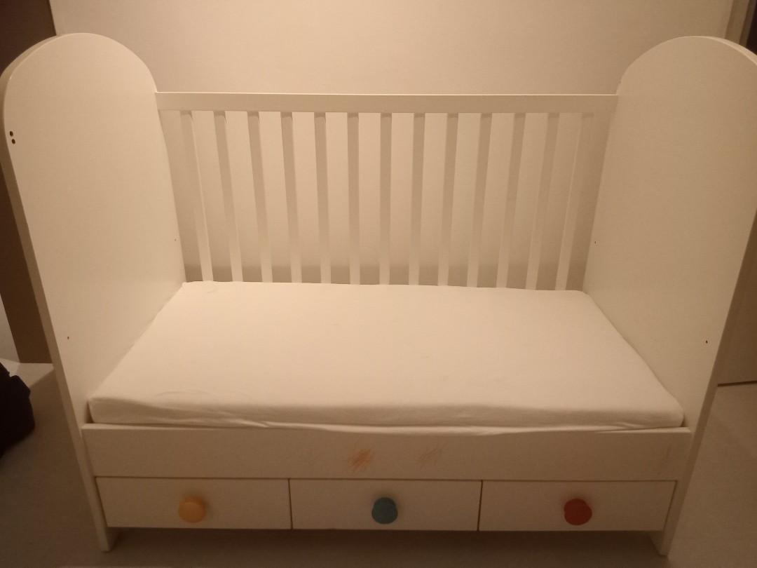 IKEA Baby Cot + Mattress 30, Babies & Kids, Baby Nursery & Kids