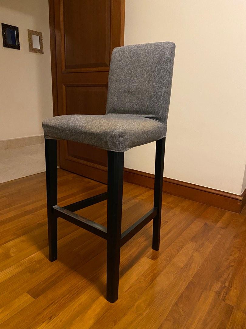 Ikea Burgmund bar chair with cushion and backrest, Furniture & Home