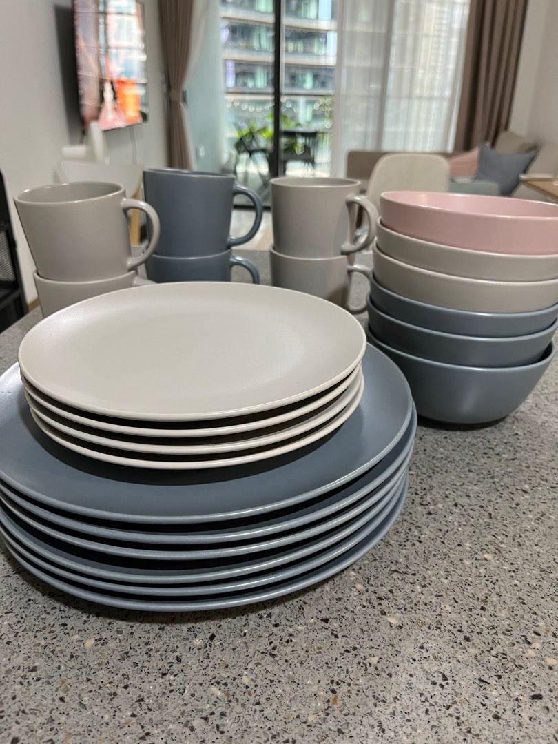 IKEA dinnerware set + cups (22 pcs), Furniture & Home Living