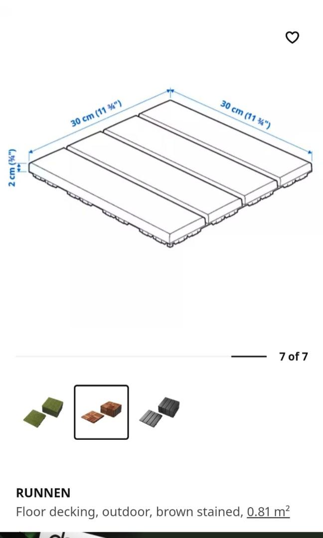 IKEA outdoor deck tiles and edges, Furniture & Home Living, Outdoor