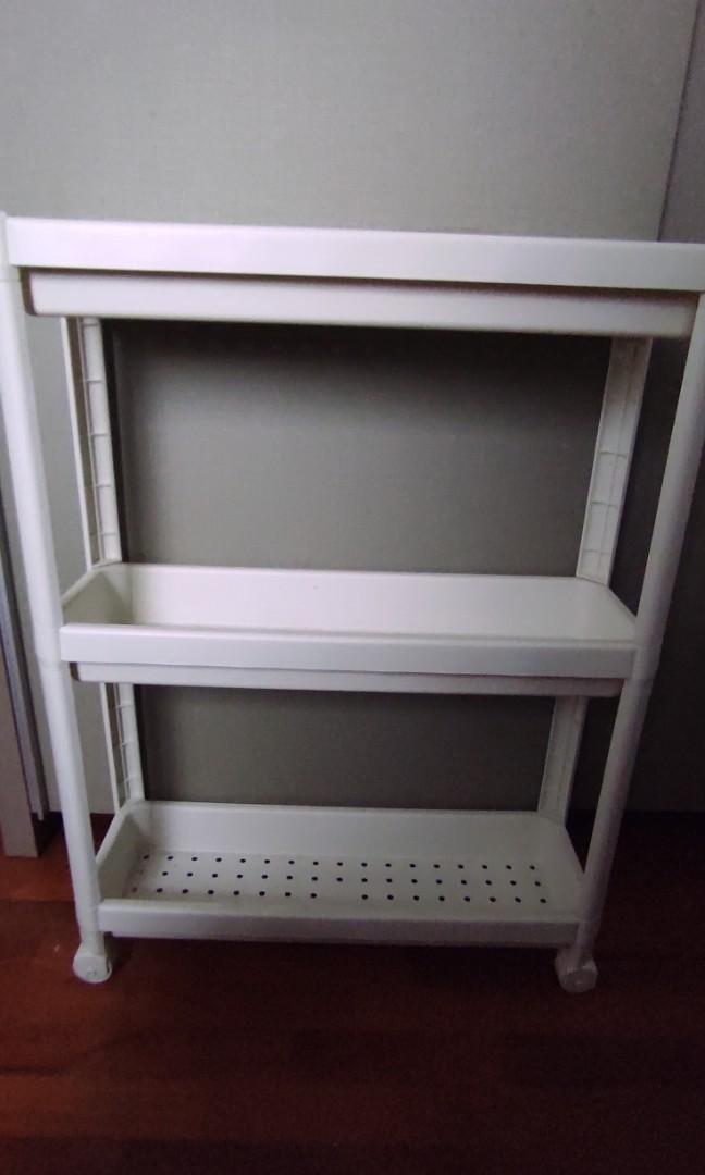 IKEA White plastic shelves, Furniture & Home Living, Furniture, Shelves