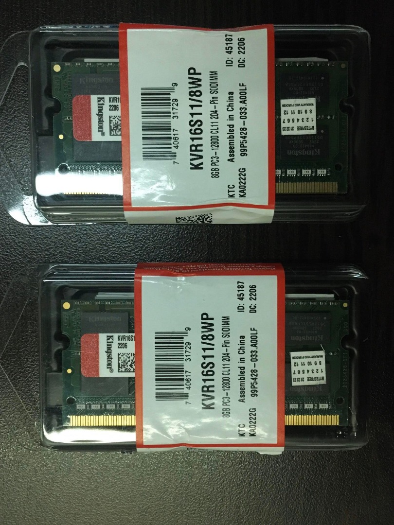 Kingston (KVR16S11) 8gb Memory Sodimm, Computers & Tech, Parts ...