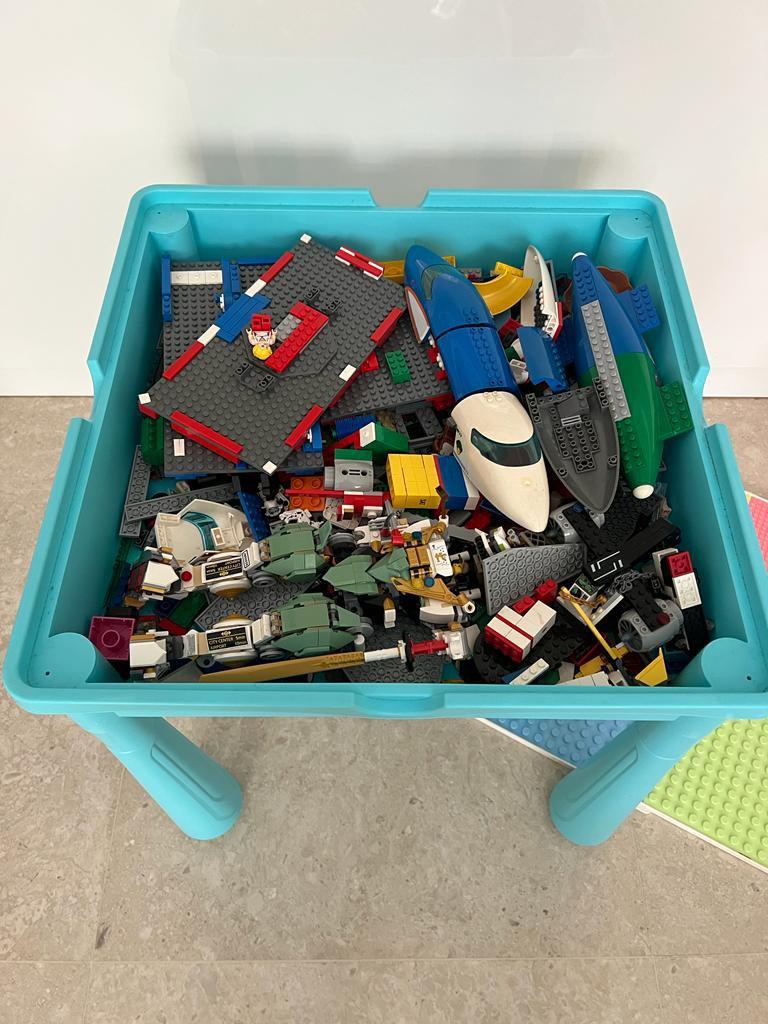 Lego table with 2 chair and with Duplo Block free, Hobbies & Toys, Toys