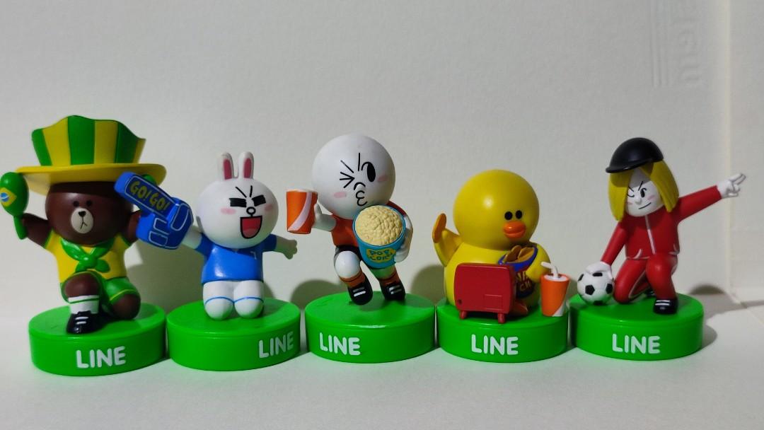 LINE FRIENDS Stamp/Toy/Display Collection (Category: Vintage Collectibles) located in Baguio. Submitted by abigailmyra (Listing ID 1192162174, Image 2). Description: PHP 48 each PHP 230 for 1 set (5 pcs) PHP 450 for 2 sets by 7-ELEVEN 2.3 in - 3.6 inches Brown, Cony, Moon, Coach, Sally, James The base is a stamp (picture #8) some with stains.