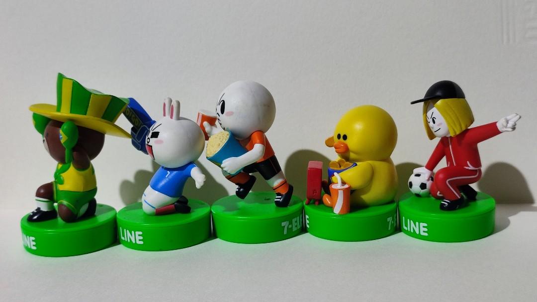 LINE FRIENDS Stamp/Toy/Display Collection (Category: Vintage Collectibles) located in Baguio. Submitted by abigailmyra (Listing ID 1192162174, Image 3). Description: PHP 48 each PHP 230 for 1 set (5 pcs) PHP 450 for 2 sets by 7-ELEVEN 2.3 in - 3.6 inches Brown, Cony, Moon, Coach, Sally, James The base is a stamp (picture #8) some with stains.
