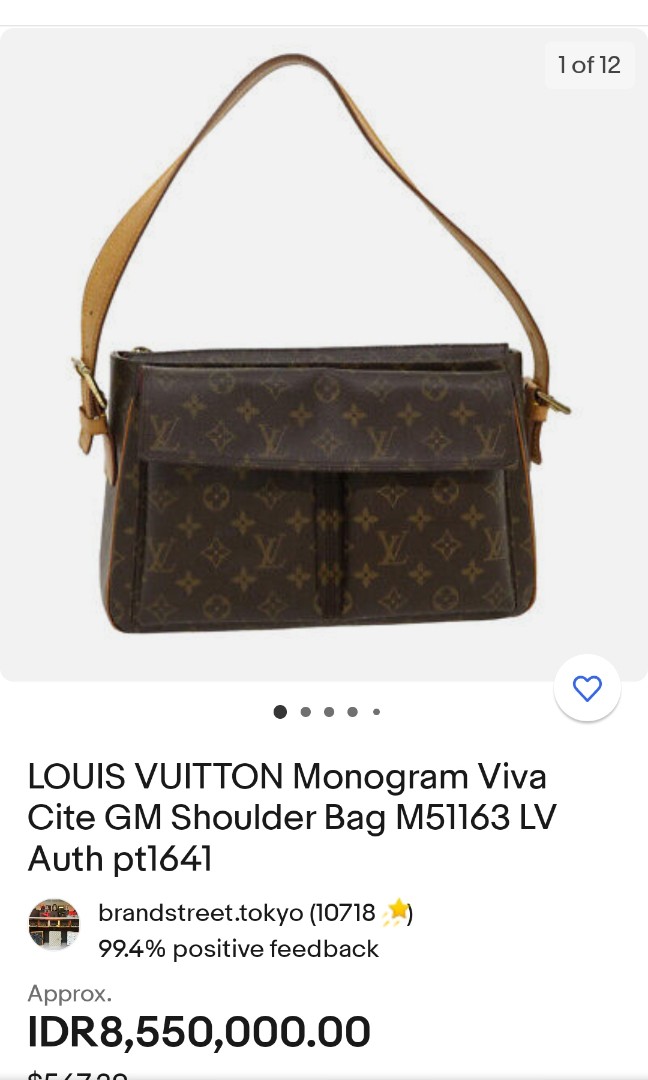 Auth Louis Vuitton Monogram Viva Cite GM M51163 Women's Shoulder