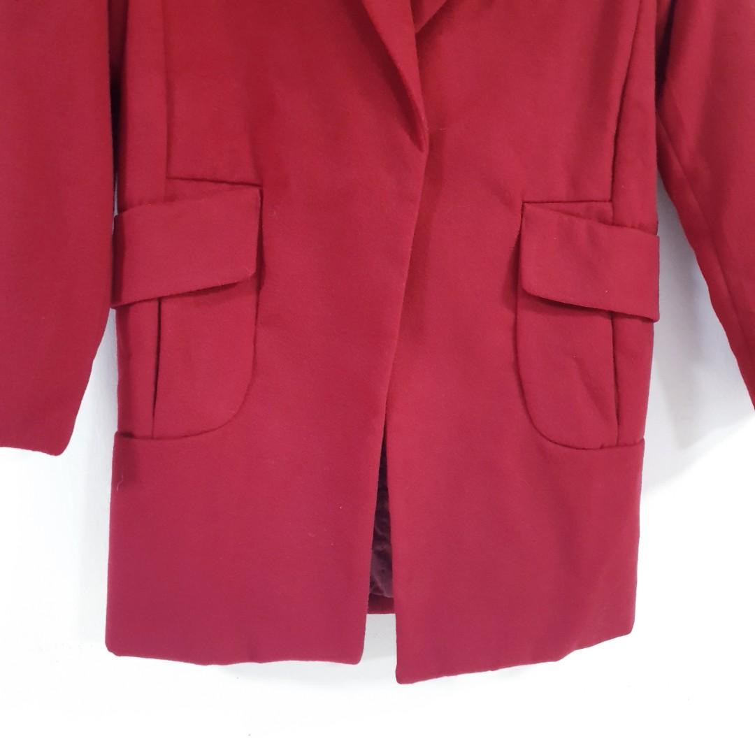Maroon coat red jacket winter blazer autumn fall spring burgundy