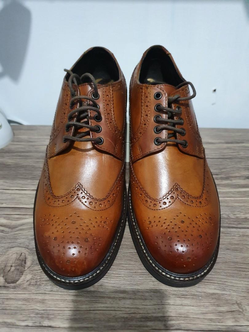 Men's Brown Leather Shoes GROUSE, Men's Fashion, Footwear, Dress