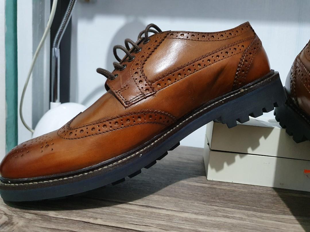 Men's Brown Leather Shoes GROUSE, Men's Fashion, Footwear, Dress