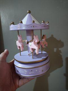 Merry-Go-Round Wooden Horse Carousel Music Box