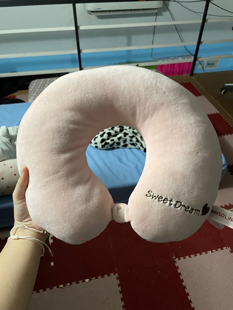 MINISO pillow neck pink, Furniture & Home Living, Home Decor, Other